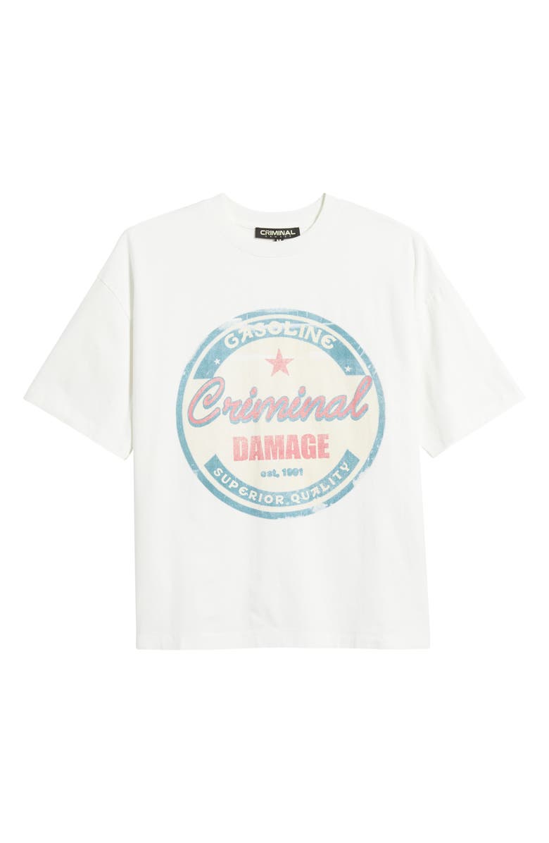 CRIMINAL DAMAGE Gasoline Graphic T-Shirt, Alternate, color, Off-White