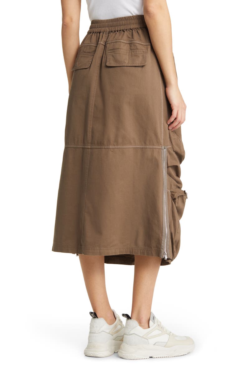 Esther Cargo Cotton Blend Midi Skirt, Alternate, color, GREEN