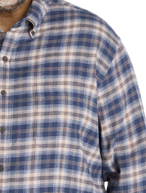 Harbor Bay By Dxl Big & Tall Small Plaid Flannel Sport Shirt In Multi