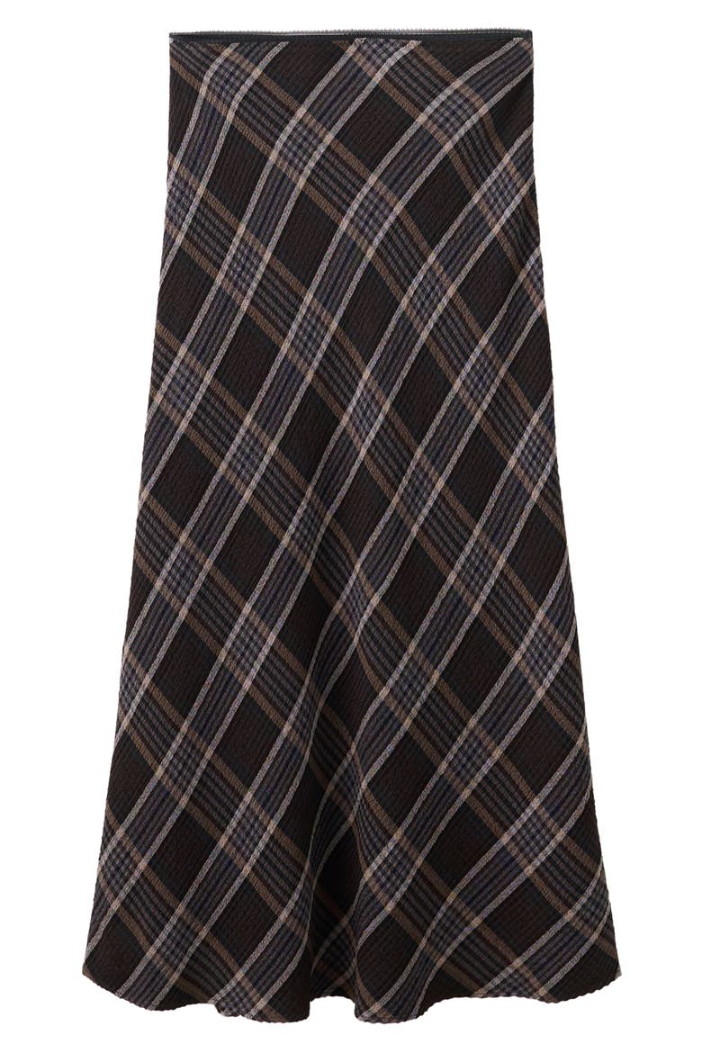 Checked Midi Skirt, Alternate, color, BROWN