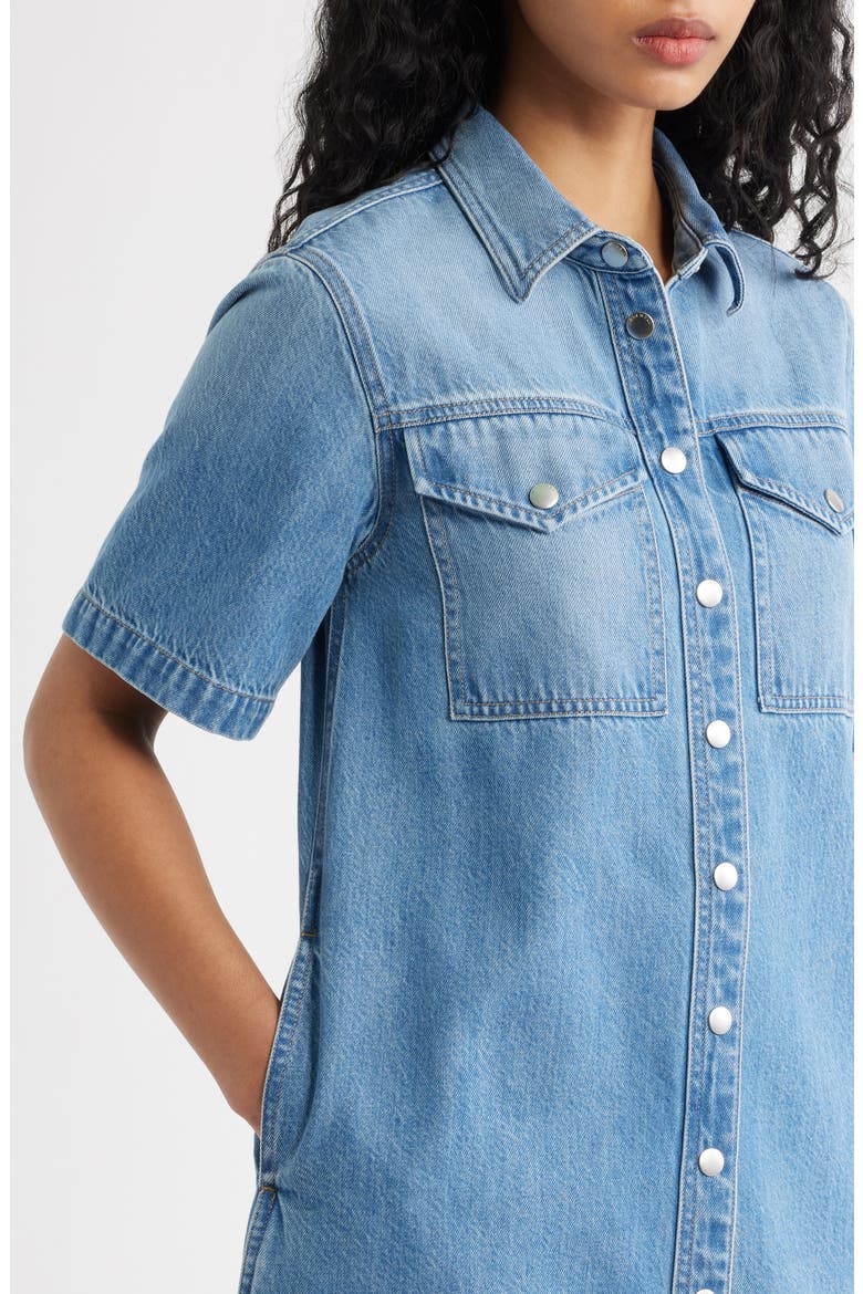 Denim Boxy Shirtdress, Alternate, color, MOBRIDGE WASH