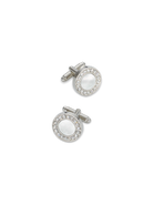 Paul Fredrick Mother Of Pearl & Crystal Cufflinks
