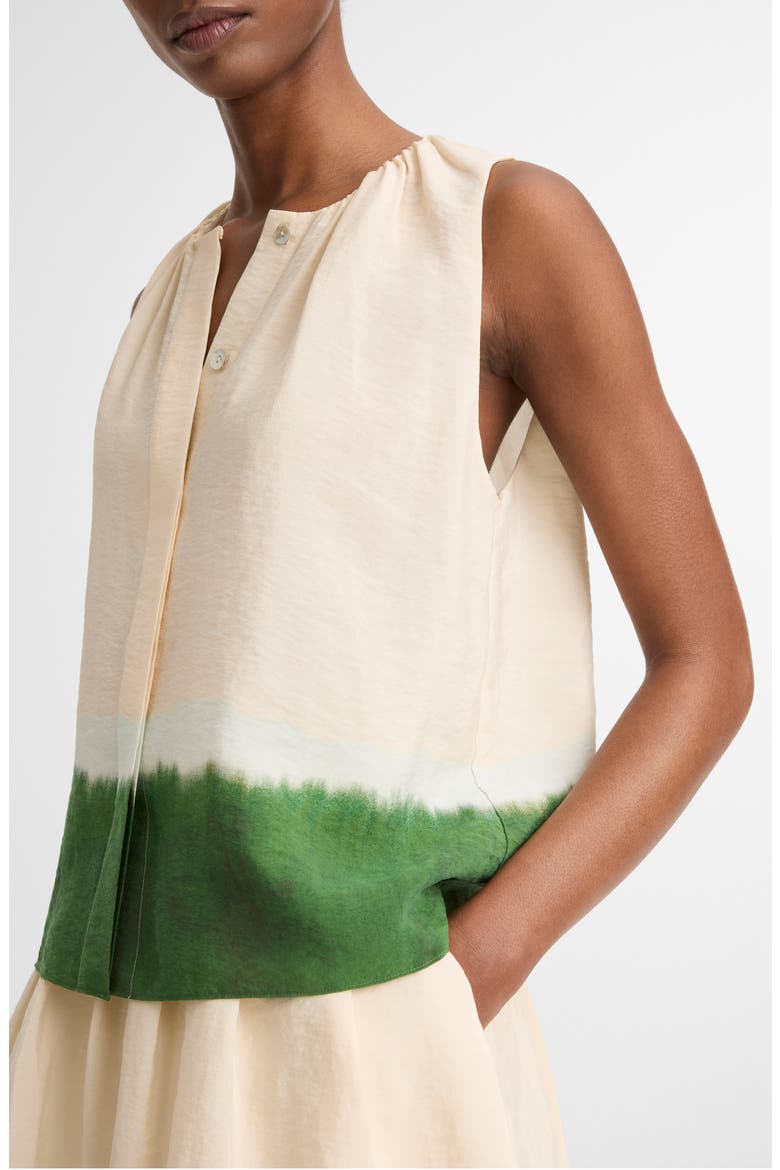 Dip Dye Sleeveless Button-Up Shirt, Alternate, color, PORCELAIN/ HERBAL