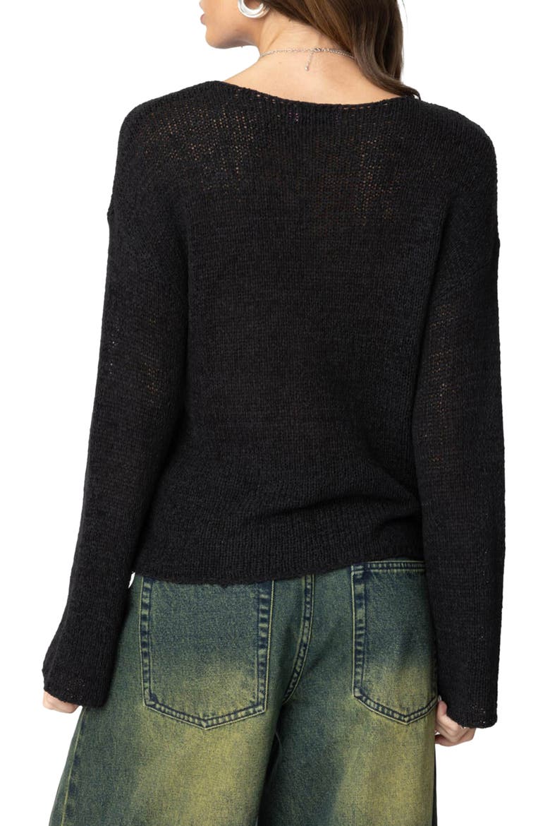 Relaxed Lightweight Sweater, Alternate, color, BLACK