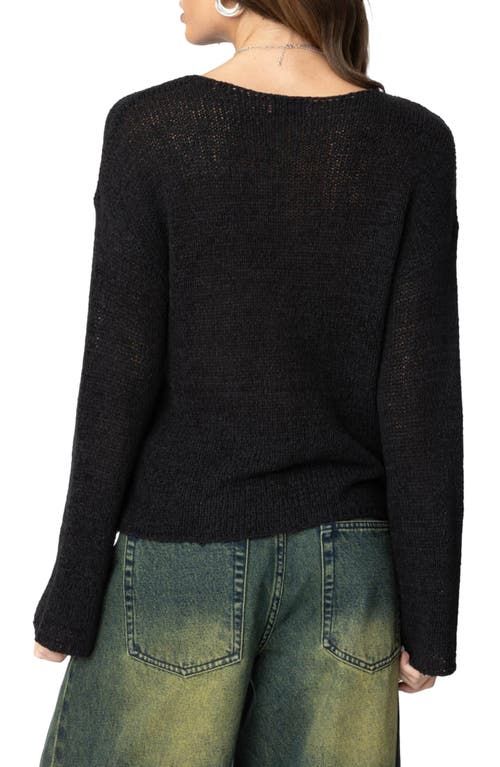 Shop Edikted Relaxed Lightweight Sweater In Black