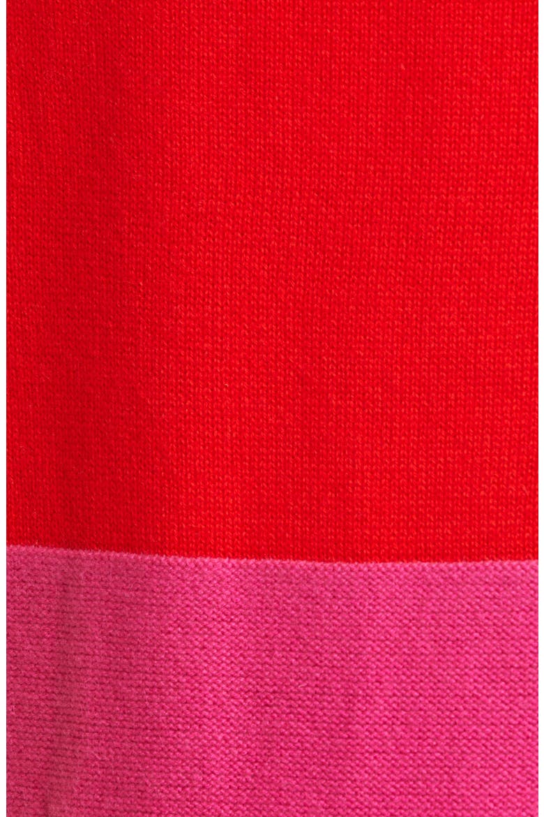 Colorblock Wool & Cashmere Sweater, Alternate, color, REAL RED/ SHOCK PINK