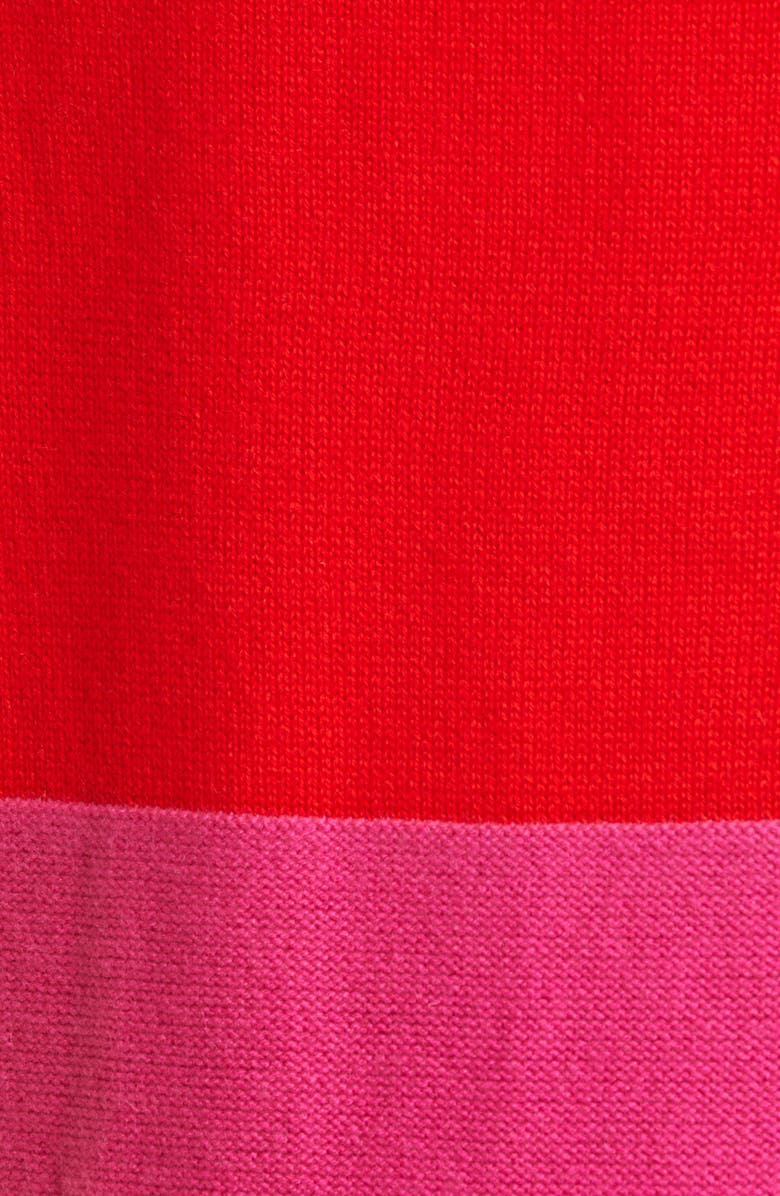 Milly Colorblock Wool & Cashmere Sweater, Alternate, color, Real Red/ Shock Pink