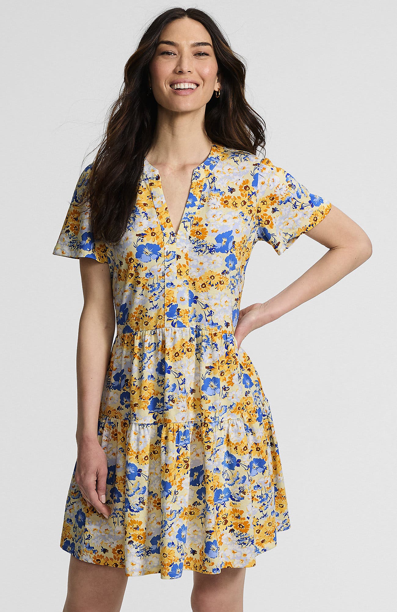 Soft Citrus/Blue Flower Patch