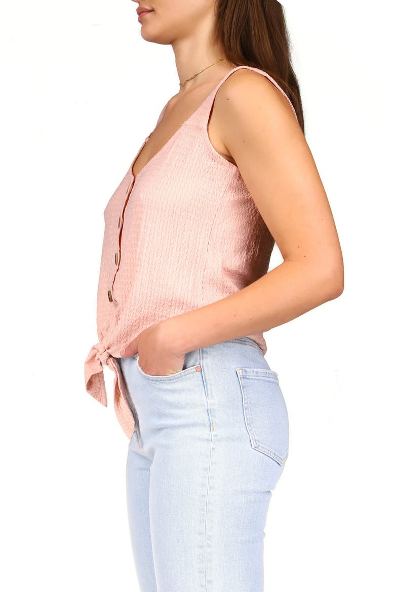 Golden Hour Tie Hem Tank, Alternate, color, CLAY