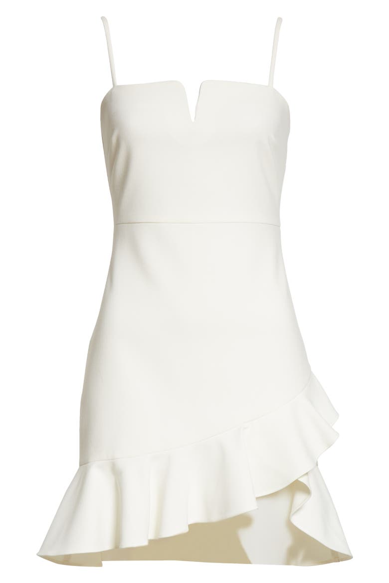Sheila Asymmetric Minidress, Alternate, color, WHITE