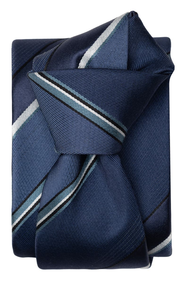 Elizabetta Rufino - Extra Long Silk Jacquard Tie for Men, Alternate, color, Marine Blue