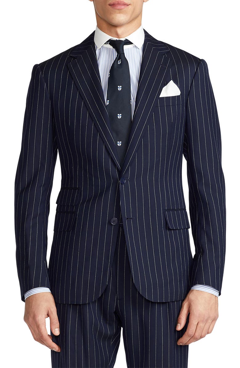 ralph lauren Italy製 スーツ 3ピース カシミヤ Ralph Lauren Purple Label Kent Pinstripe Wool & Cashmere Three