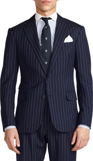 Ralph Lauren Purple Label Kent Pinstripe Wool & Cashmere Three