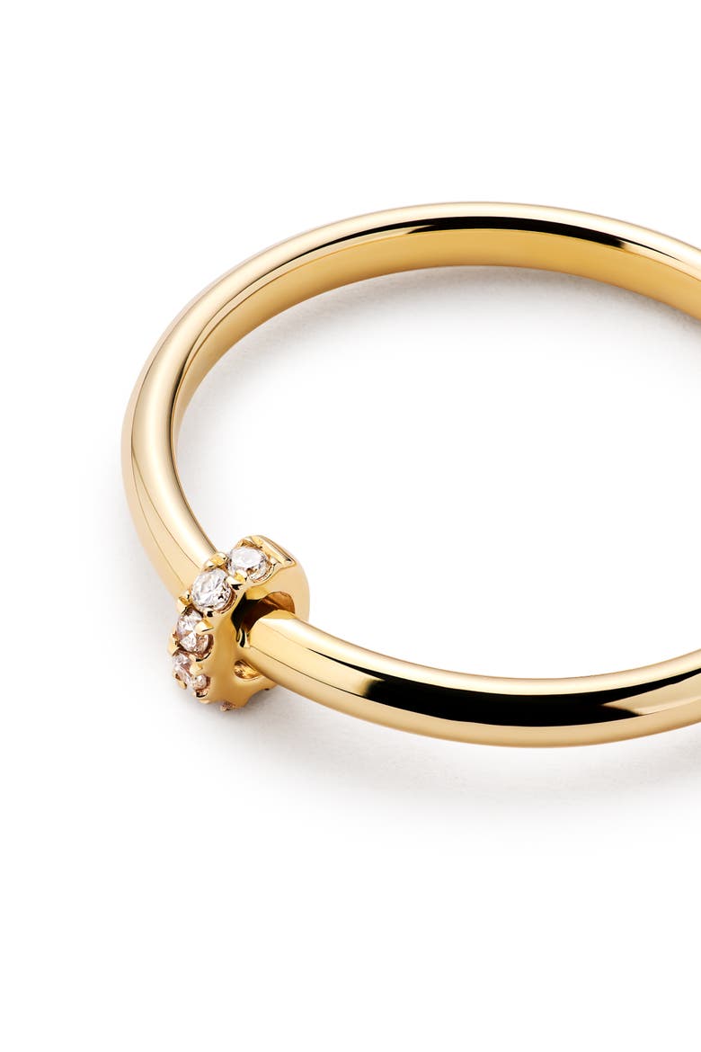 Solid Yellow Gold - Diamond Link Ring, Alternate, color, Gold