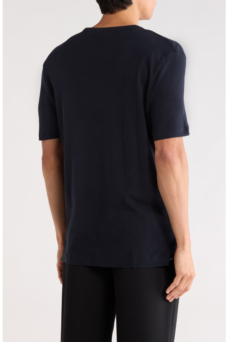 Taut Cotton & Linen Blend Knit T-Shirt, Alternate, color, DARK BLUE