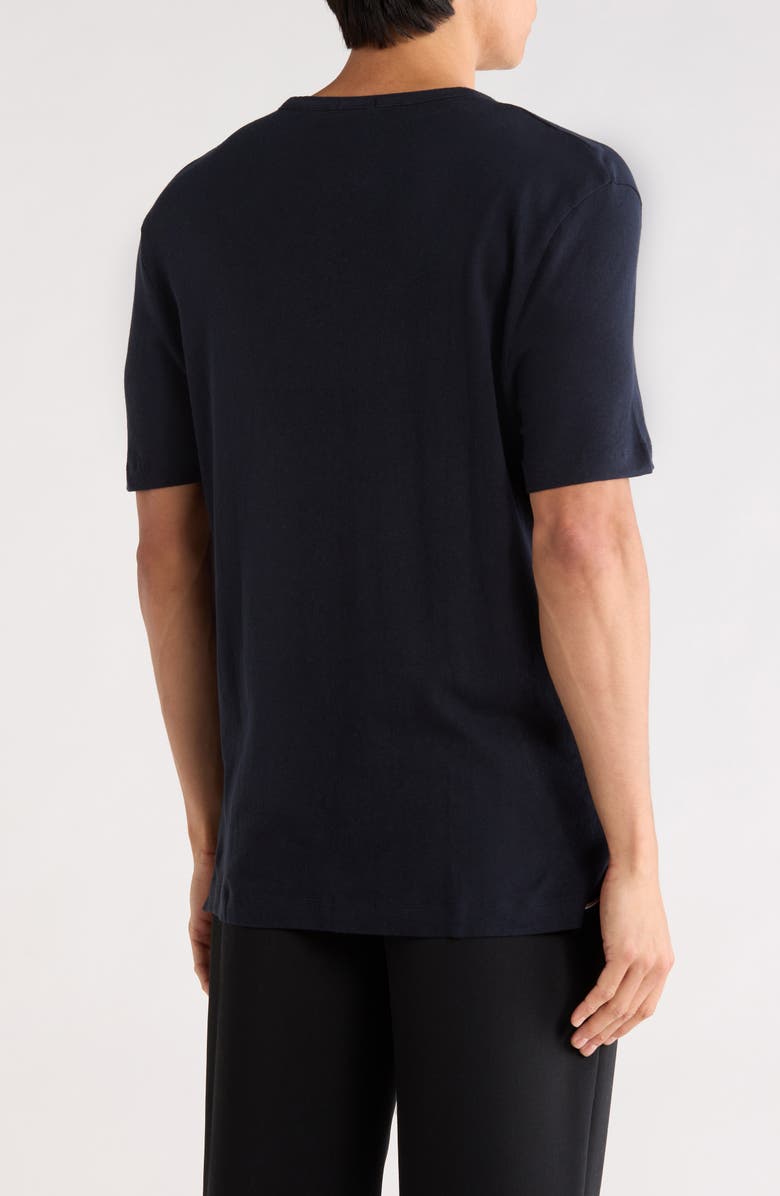 BOSS Taut Cotton & Linen Blend Knit T-Shirt, Alternate, color, Dark Blue
