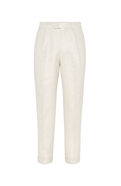 Brunello Cucinelli Leisure Fit Trousers In Off-white