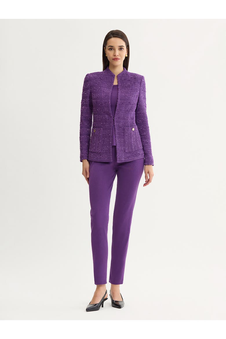 Tailored Tonal Ribbon Knit Jacket, Alternate, color, Fresh Purple