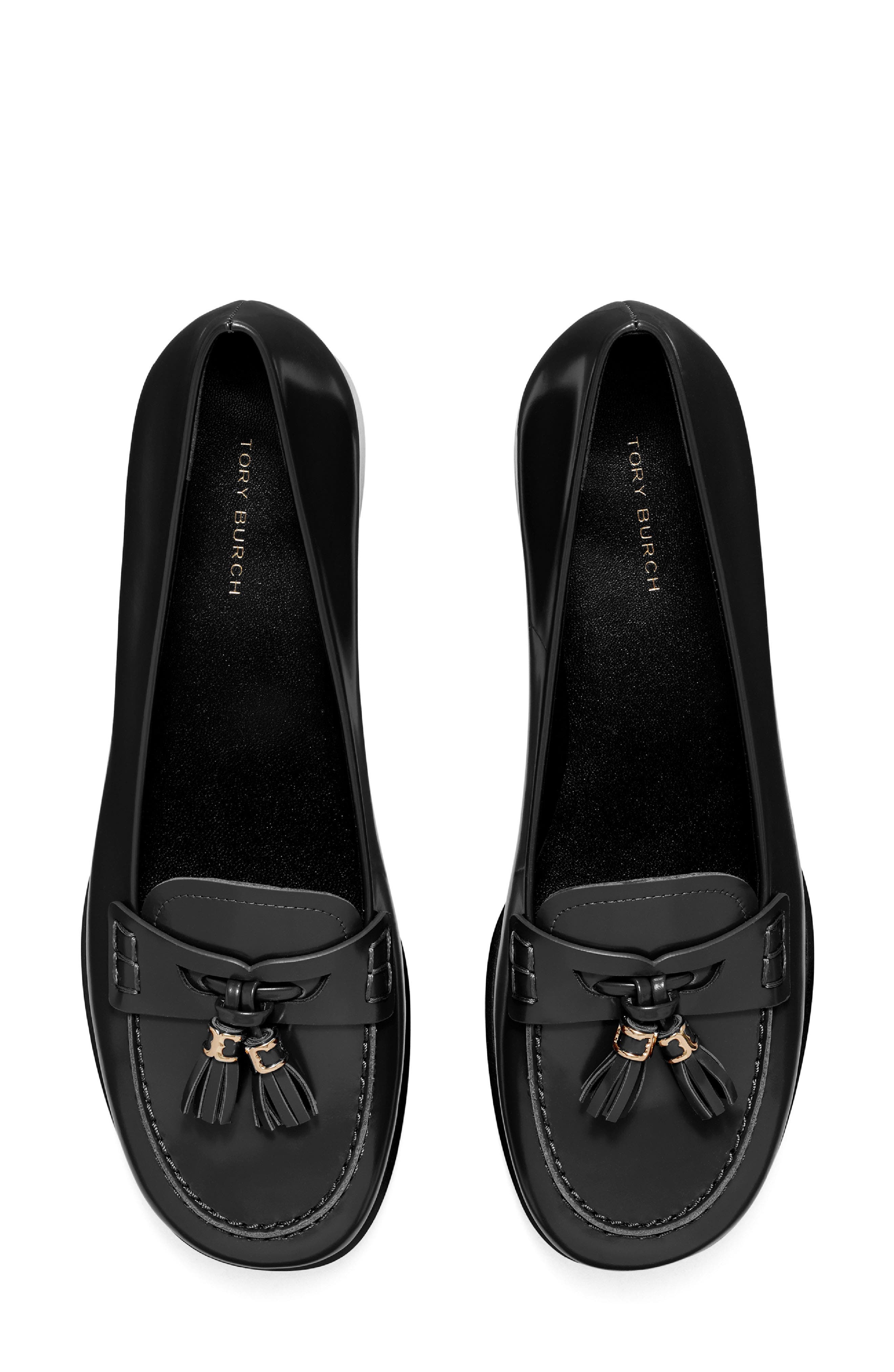 Tassel Leather Loafer, Alternate, color, PERFECT BLACK
