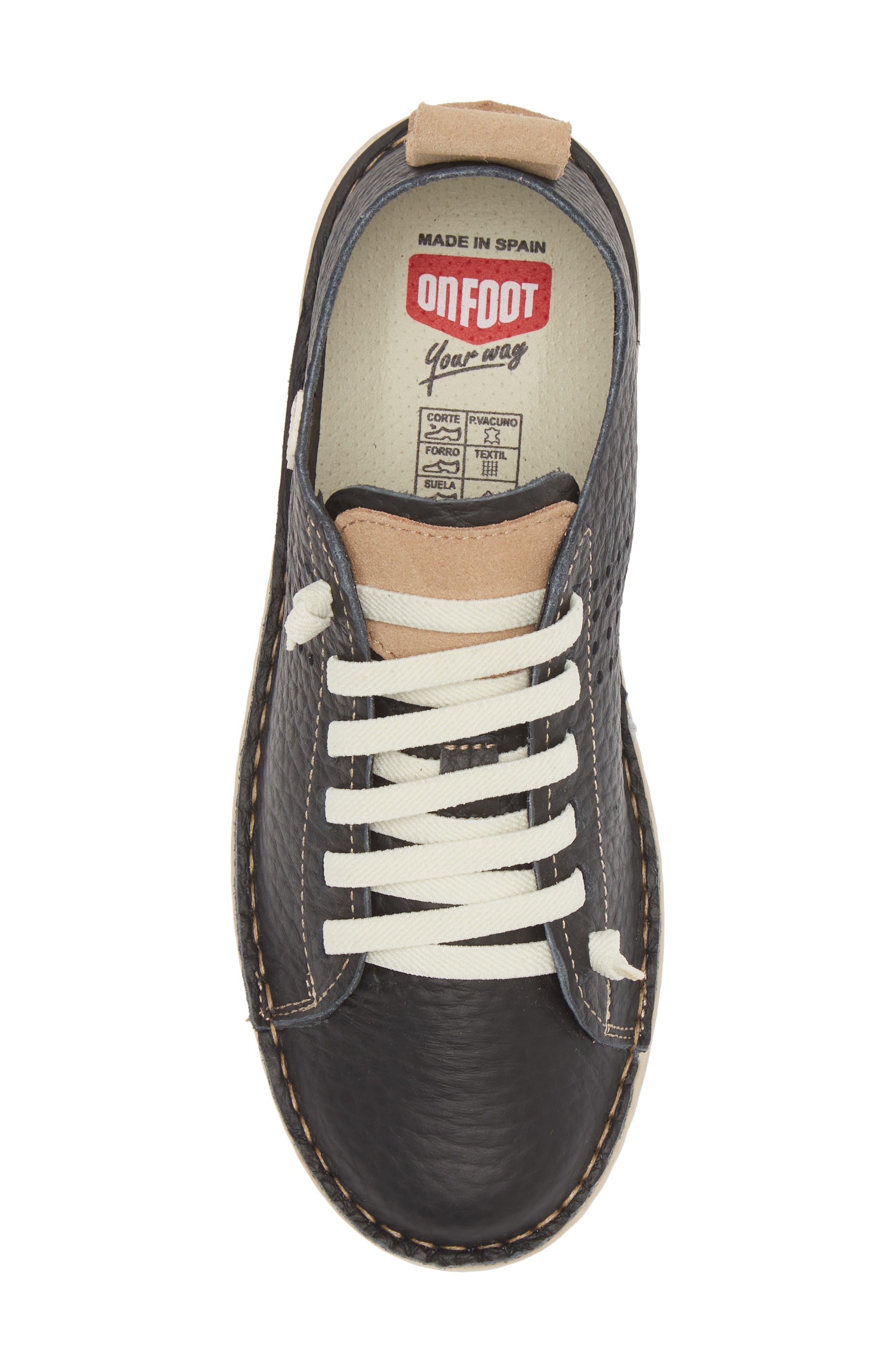 On Foot 30250 Silken Low Top Sneaker, Alternate, color, Black