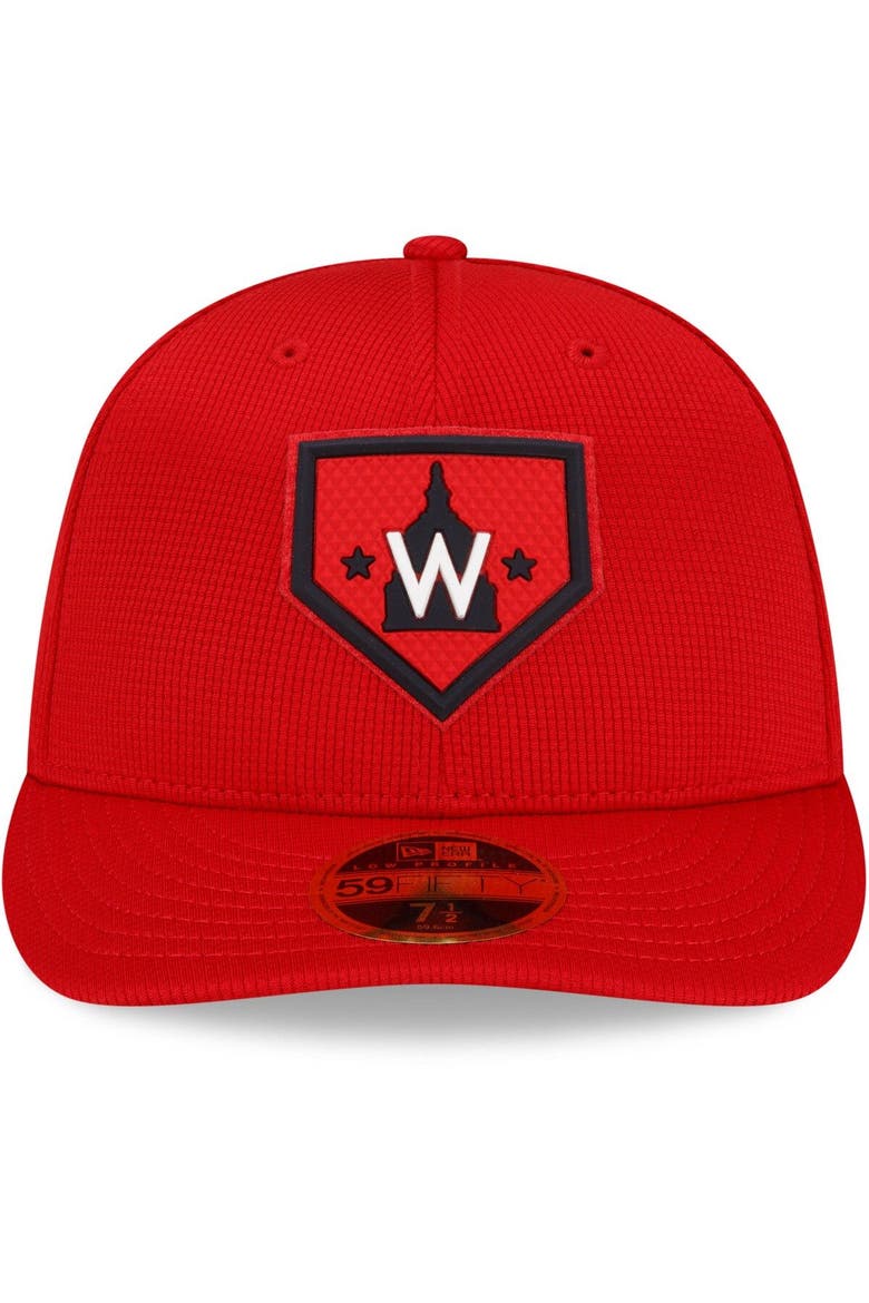 Men's New Era Red Washington Nationals 2022 Clubhouse Alternate Logo Low Profile 59FIFTY Fitted Hat, Alternate, color, Red