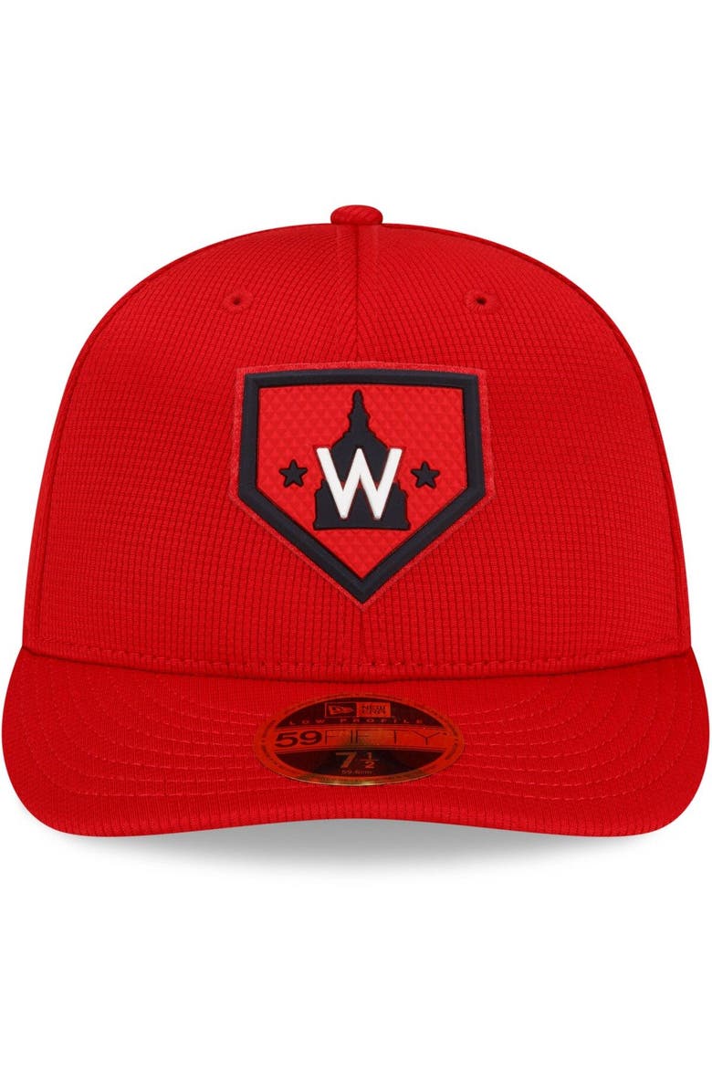New Era Men's New Era Red Washington Nationals 2022 Clubhouse Alternate Logo Low Profile 59FIFTY Fitted Hat, Alternate, color, 