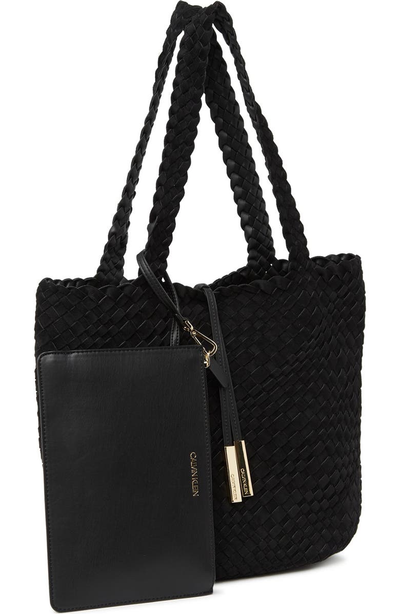 Calvin Klein Naomi Woven North/South Novelty Tote, Alternate, color,