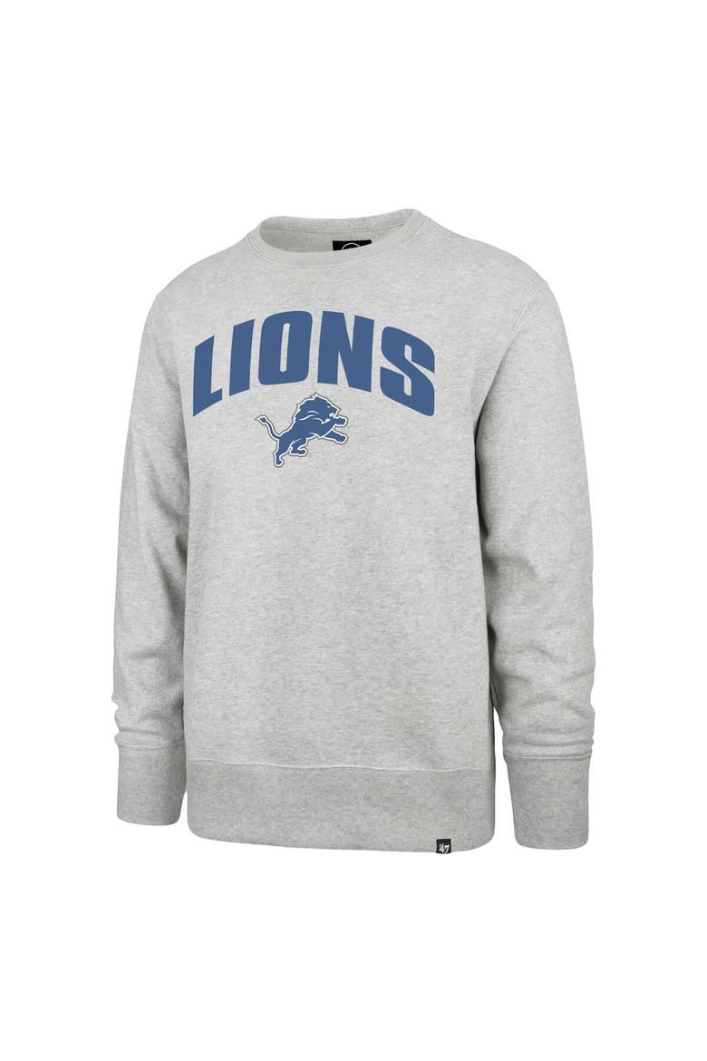 Men's '47 Gray Detroit Lions Headline Pullover Sweatshirt, Alternate, color, Gray