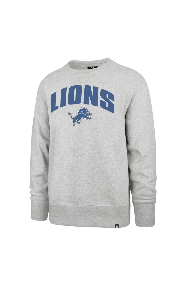 '47 Men's '47 Gray Detroit Lions Headline Pullover Sweatshirt, Alternate, color, 
