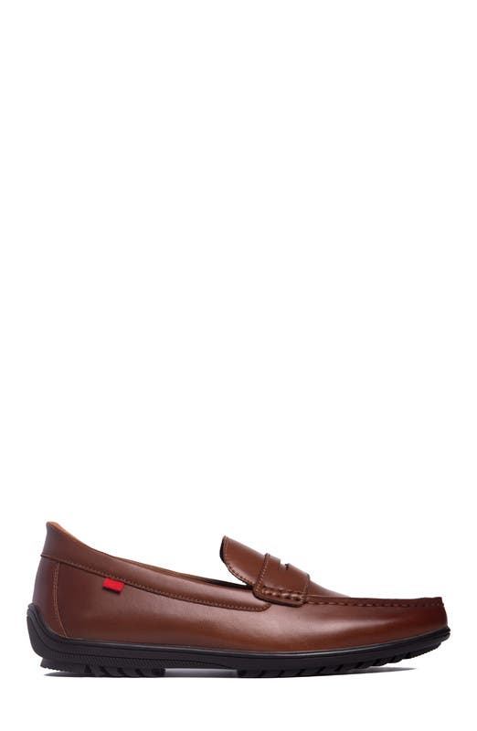Marc Joseph New York John Street Hands Free Technology Leather Penny Loafer, Alternate, color, Cognac Napa Leather