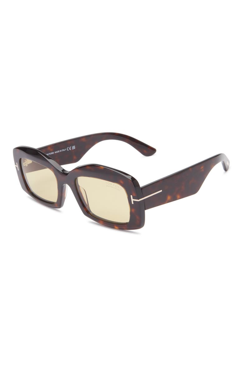 83mm Square Sunglasses, Alternate, color, DARK HAVANA / BROWN