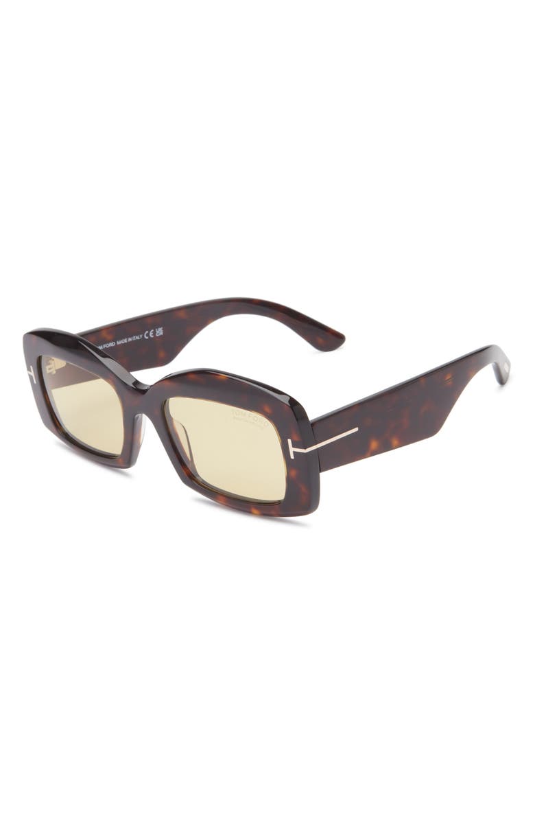 TOM FORD 83mm Square Sunglasses, Alternate, color, Dark Havana / Brown