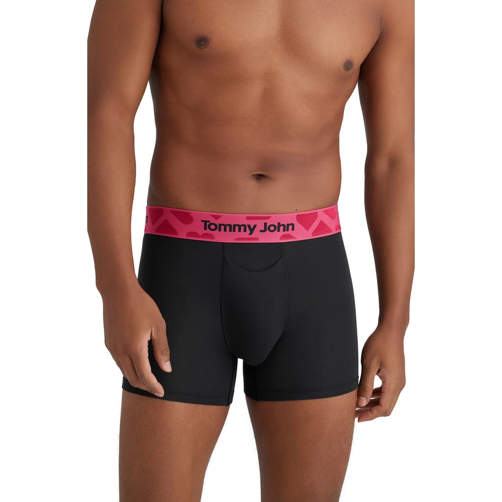 Tommy John Second Skin Boxer Briefs In Black/heart