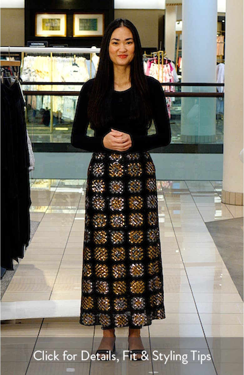 Sequin Midi Skirt, sales video thumbnail