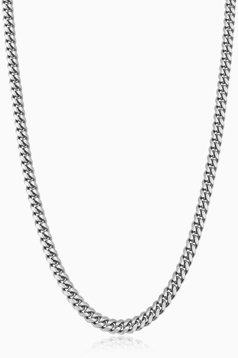 Mens In Command Cuban Chain in Sterling Silver, Main, color, Silver