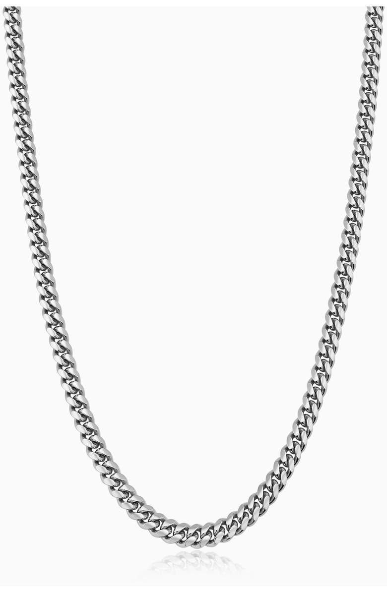 Oradina Mens In Command Cuban Chain in Sterling Silver, Main, color, Silver
