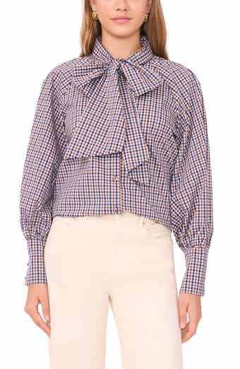 Bow Neck Poplin Shirt