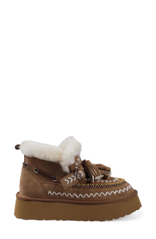 Zigi Faux Fur Tassel Bootie In Tan Suede