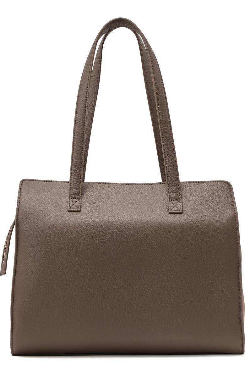 Reiss Delphine Leather Tote, Alternate, color, Taupe
