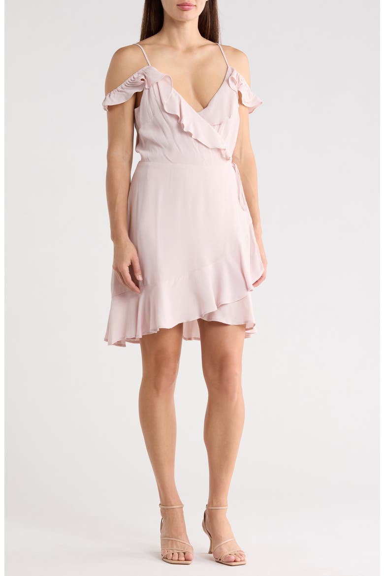 Ruffle Wrap Minidress, Main, color, BALLET