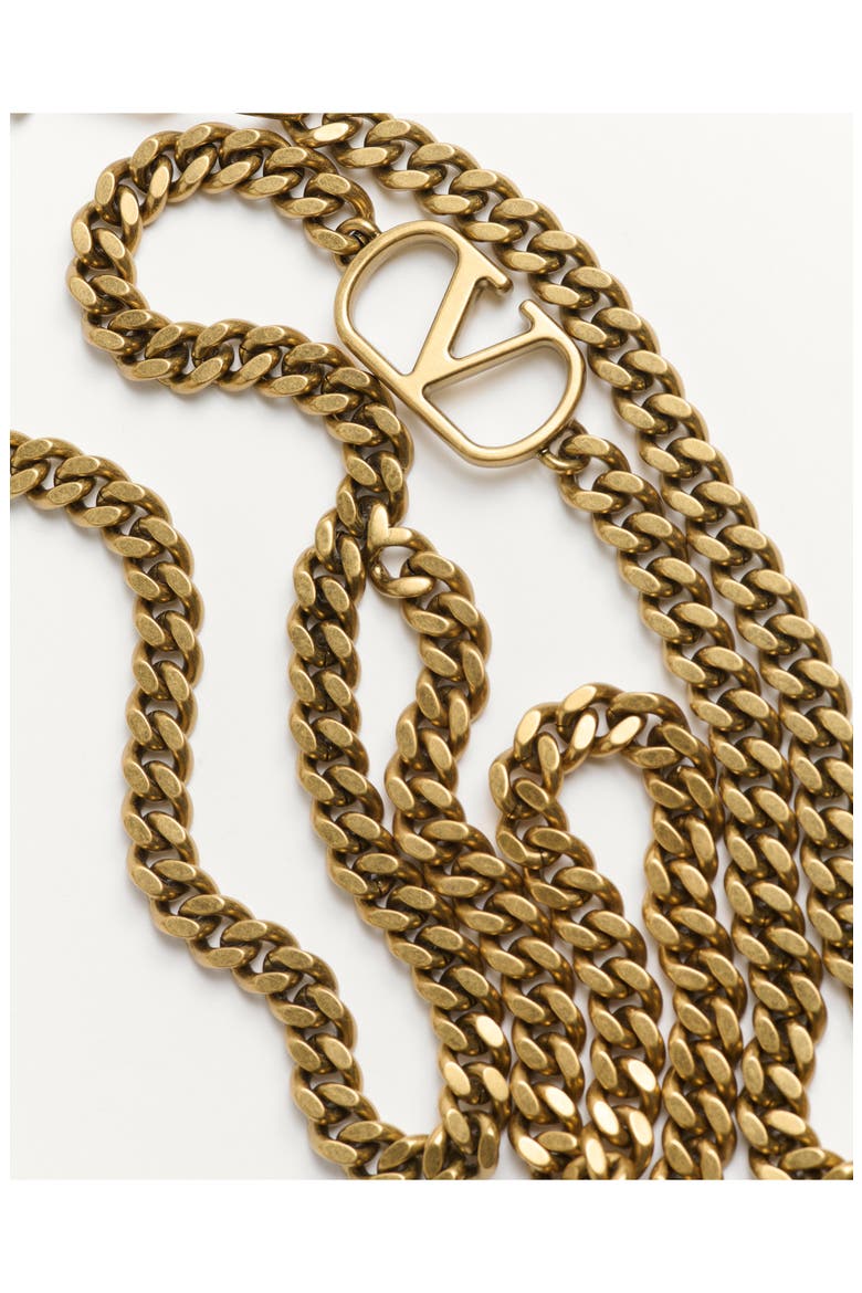 VLOGO Chain Belt, Alternate, color, DARK BROWN/ GOLD
