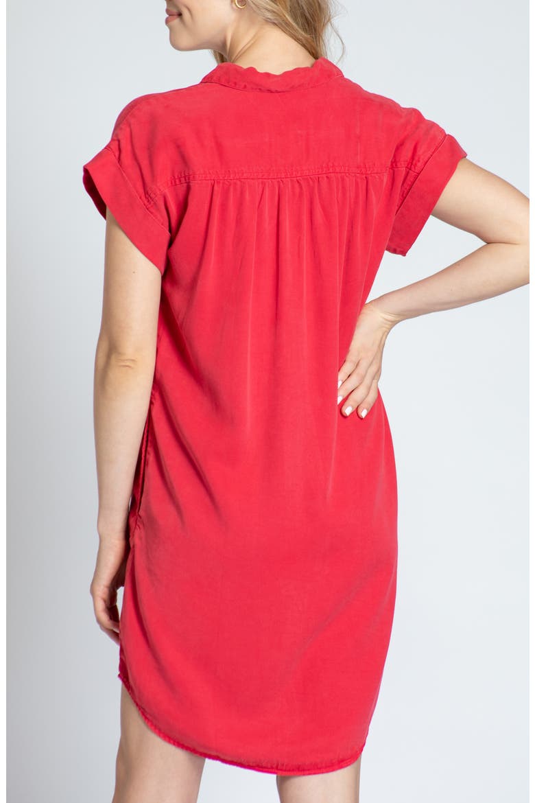 Short Sleeve Shirtdress, Alternate, color, RED