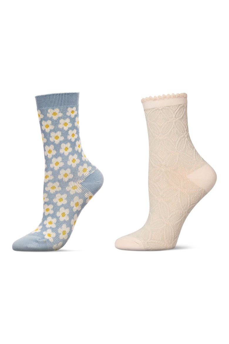 Fashion Floral Assorted 2-Pack Crew Socks, Main, color, LIGHT BLUE