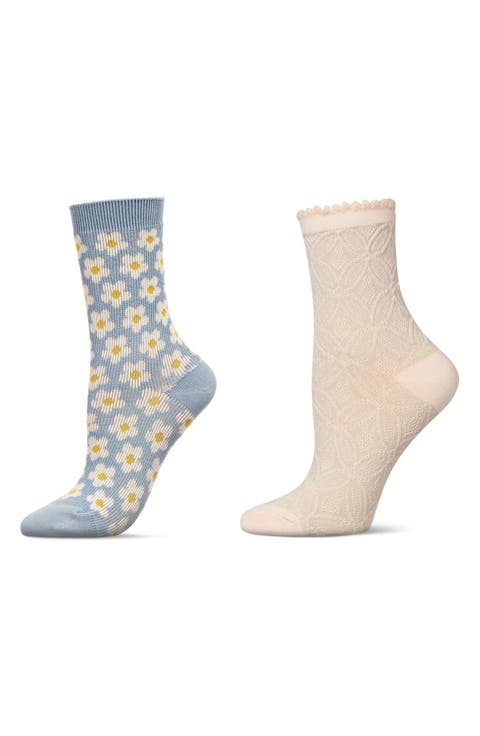 Fashion Floral Assorted 2-Pack Crew Socks