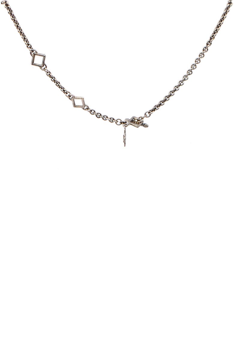 Armenta Old World White Sapphire Station Necklace, Alternate, color, Silver