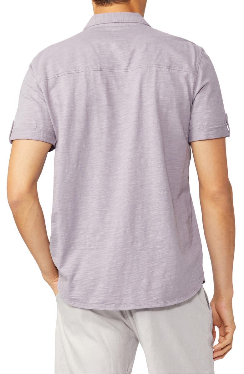 PAIGE Brayden Classic Fit Roll Tab Short Sleeve Knit Shirt, Alternate, color, Moonmead