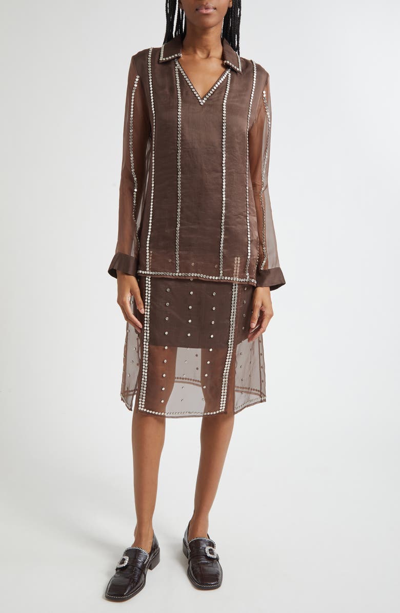 Wales Bonner Presence Studded, Alternate, color, Brown