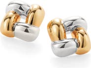 JENNY BIRD Two-Tone Woven Square Earrings