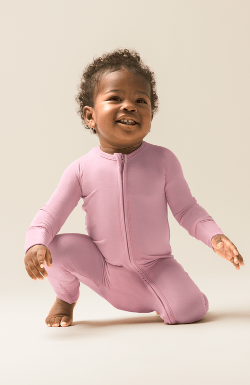 Kindred Bravely Zip Up Baby Pajamas In Purple