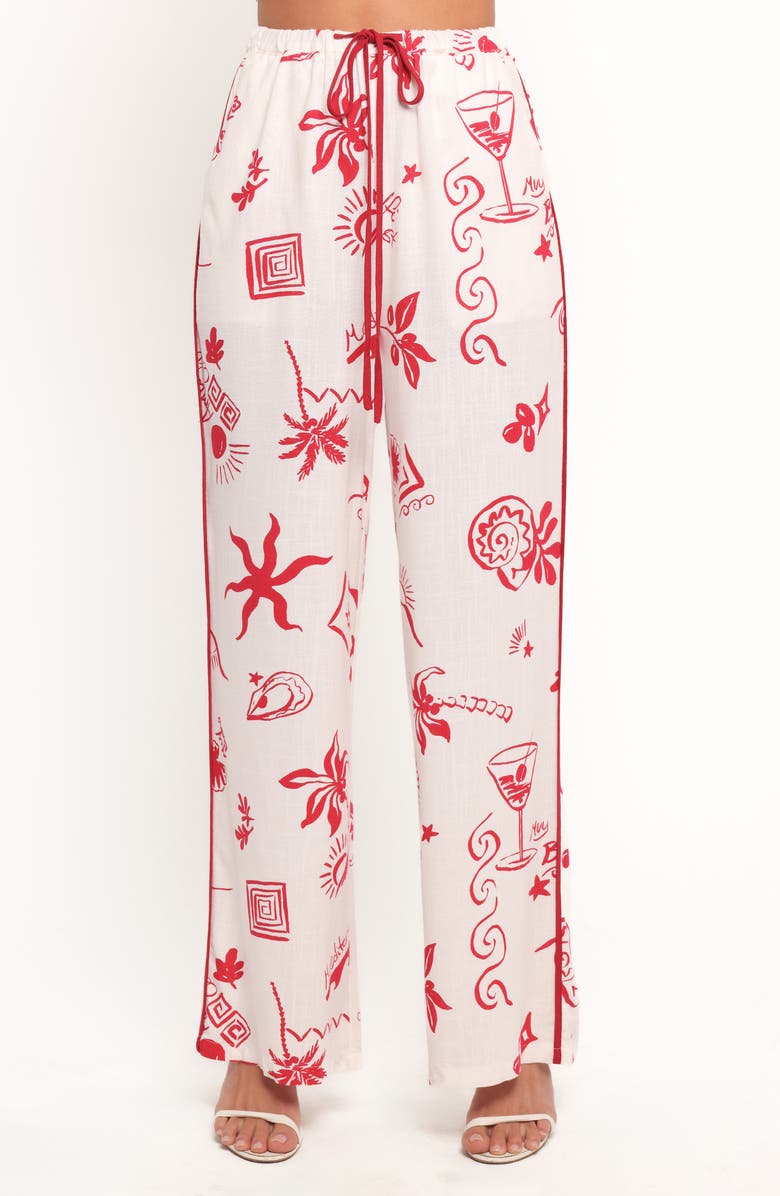 Petal & Pup Malta Mixed Print Drawstring Pants, Main, color, Biaritz